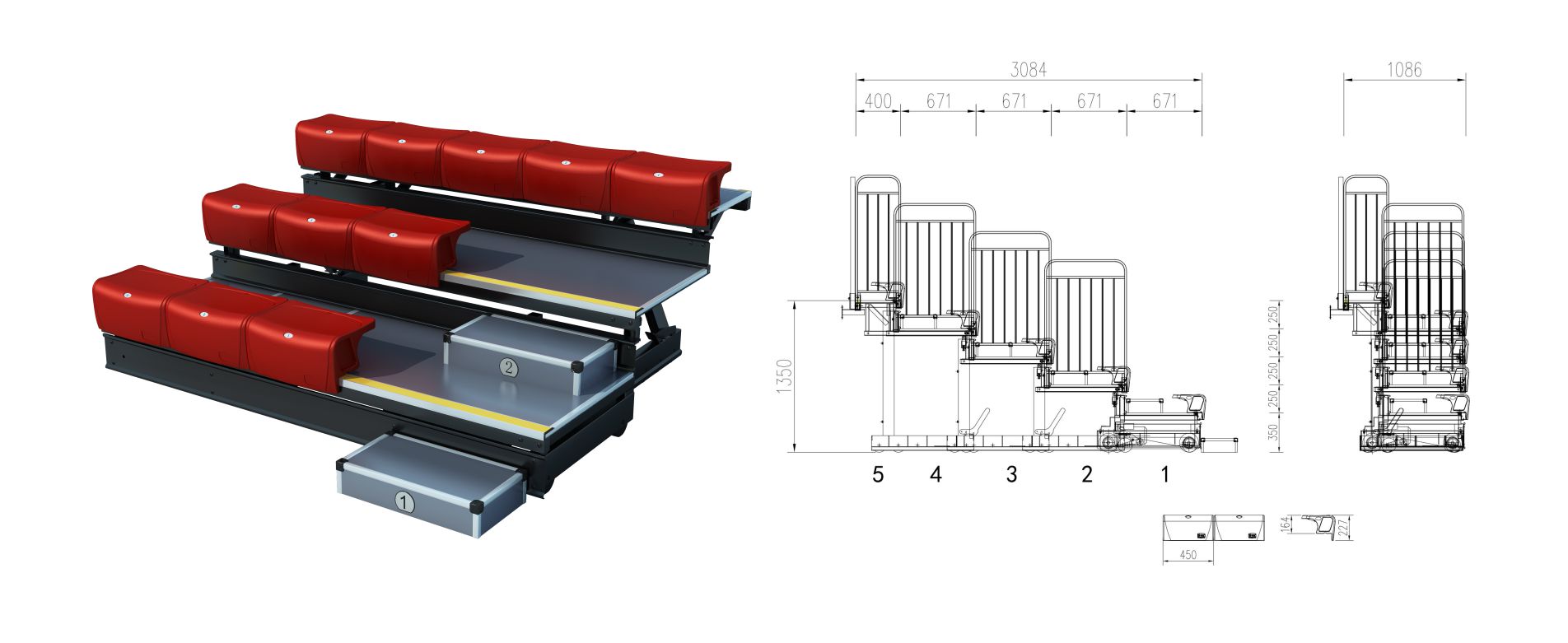 萊恩條凳伸縮看臺